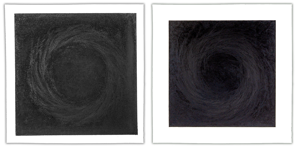 Swirling Black Charcoal Drawing